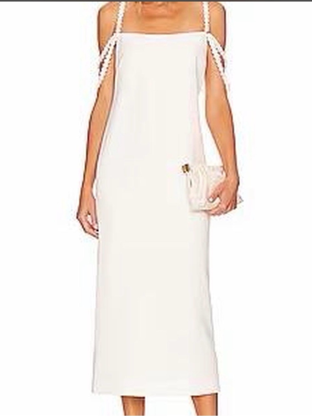 Alexis Cream Midi Slip Dress with Braided Straps